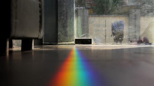 Photo chrome prism side table floor lamp